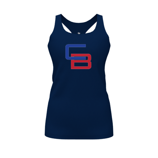 [CUS-DFW-RCBK-PER-NVY-FYS-LOGO1] Racerback Tank Top (Female Youth S, Navy, Logo 1)
