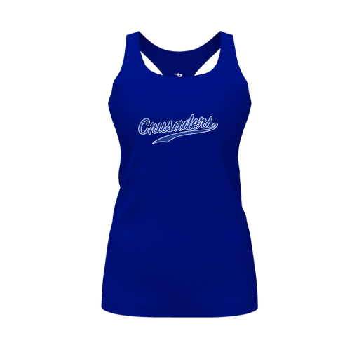 [CUS-DFW-RCBK-PER-RYL-FYS-LOGO2] Racerback Tank Top (Female Youth S, Royal, Logo 2)