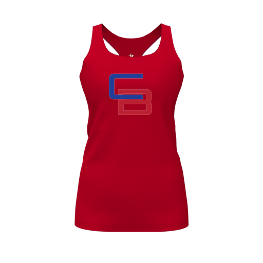 [CUS-DFW-RCBK-PER-RED-FYS-LOGO1] Racerback Tank Top (Female Youth S, Red, Logo 1)