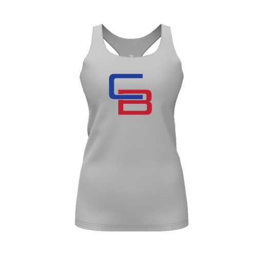 [CUS-DFW-RCBK-PER-GRY-FYS-LOGO1] Racerback Tank Top (Female Youth S, Gray, Logo 1)
