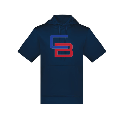 [6871.065.S-LOGO1] Men's Dri Fit Short Sleeve Hoodie (Adult S, Navy, Logo 1)
