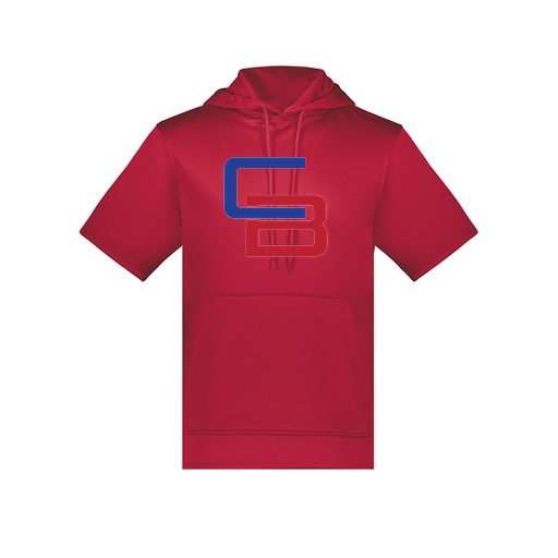 [6871.083.S-LOGO1] Men's Dri Fit Short Sleeve Hoodie (Adult S, Red, Logo 1)
