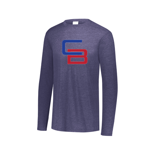 [3075.U22.XS-LOGO1] Decker Men's Tri-Blend T-Shirt - Long Sleeve (Adult XS, Navy, Logo 1)