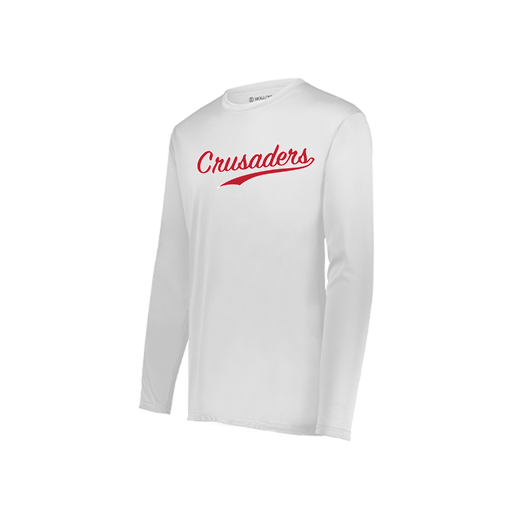 [222823.005.S-LOGO3] Youth LS Smooth Sport Shirt (Youth S, White, Logo 3)