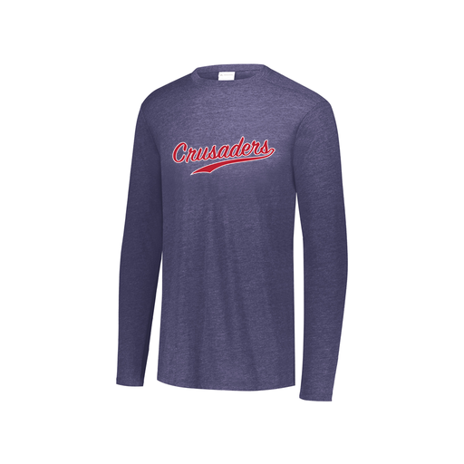 [FTLCUBNV-YS-LOGO3] Youth LS Ultra-blend T-Shirt (Youth S, Navy, Logo 3)