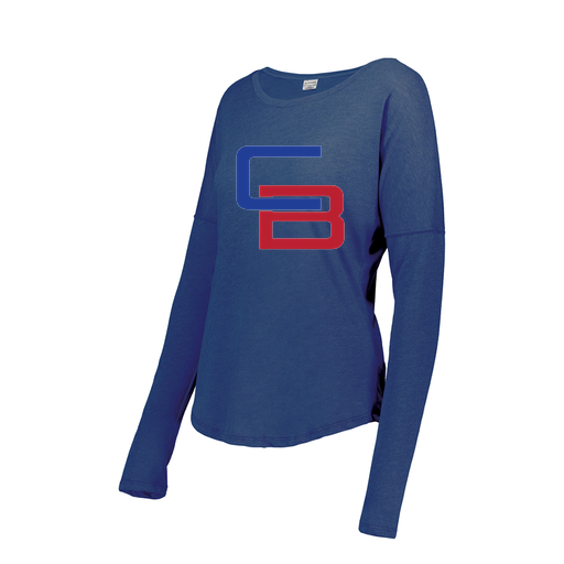 [FTLCUBRY-FAXS-LOGO1] Decker Women's Tri-Blend T-Shirt - Long Sleeve (Female Adult XS, Royal, Logo 1)